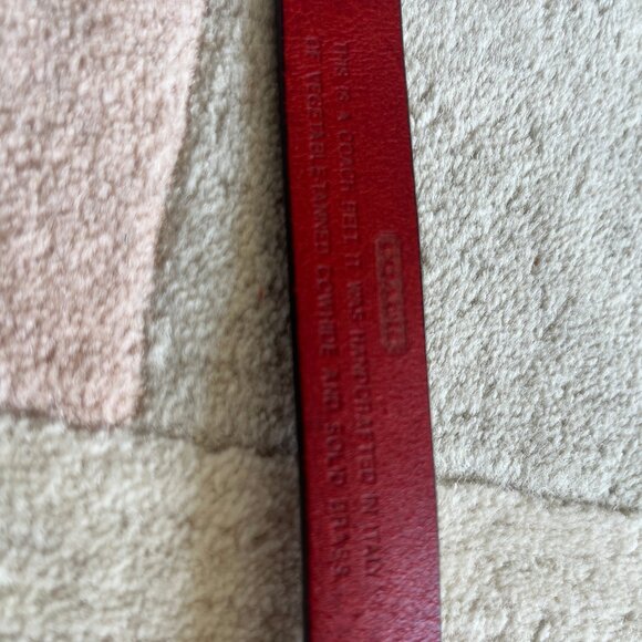 Vintage Coach 90s Red Leather Belt Women's Medium - Picture 12 of 15